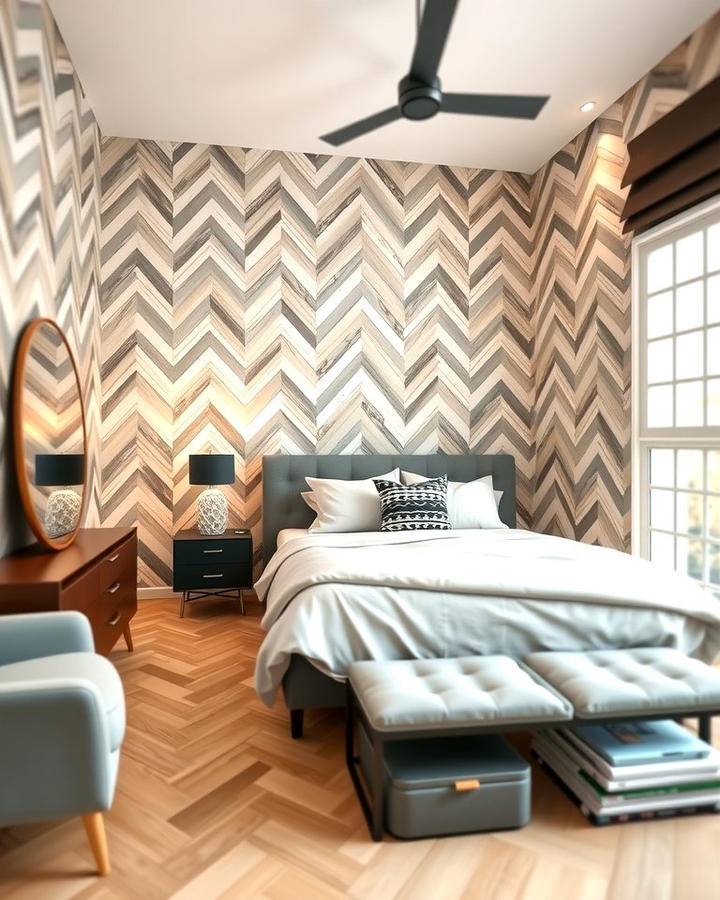 Chevron Pattern Shiplap - 25 Shiplap Bedroom Ideas