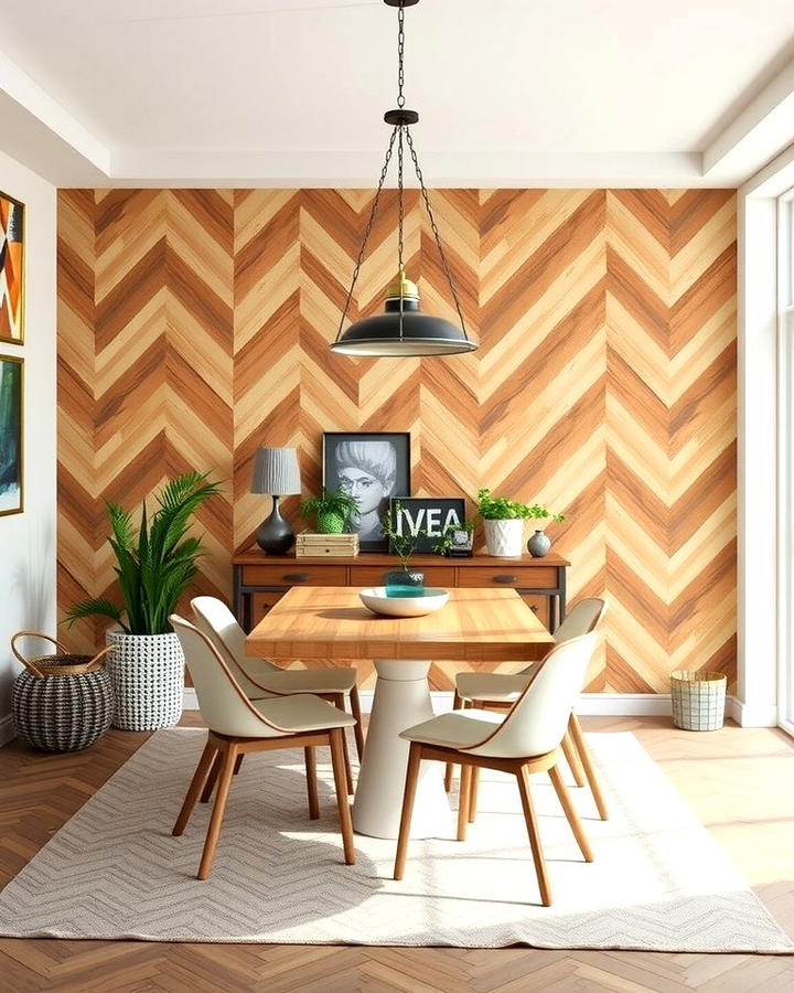 Chevron Pattern Shiplap - 25 Shiplap Dining Room Wall Ideas