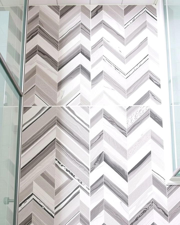 Chevron Pattern Tiles - 30 Shower Floor Tile Ideas