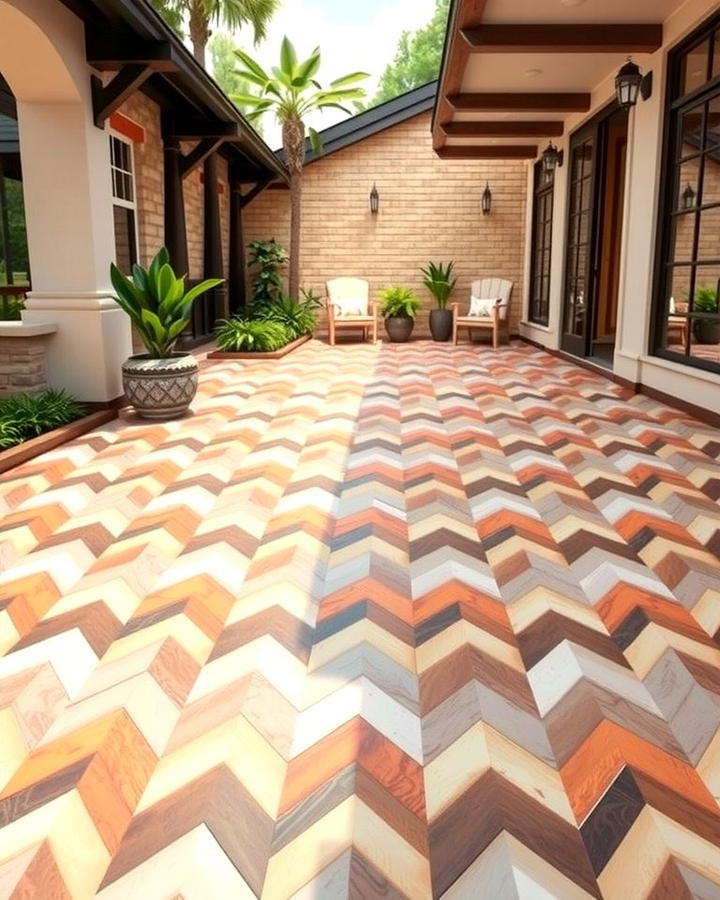 Chevron Pattern Tiles for Dynamic Style - 25 patio tile ideas