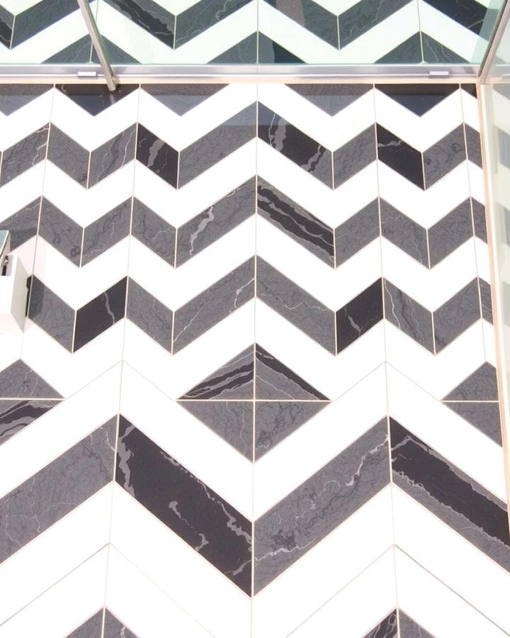 Chevron Pattern Tiles for a Dynamic Look - 30 Shower Floor Tile Ideas