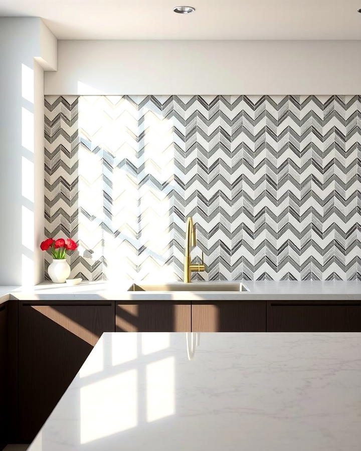 Chevron Pattern - 25 Modern Kitchen Backsplash Ideas