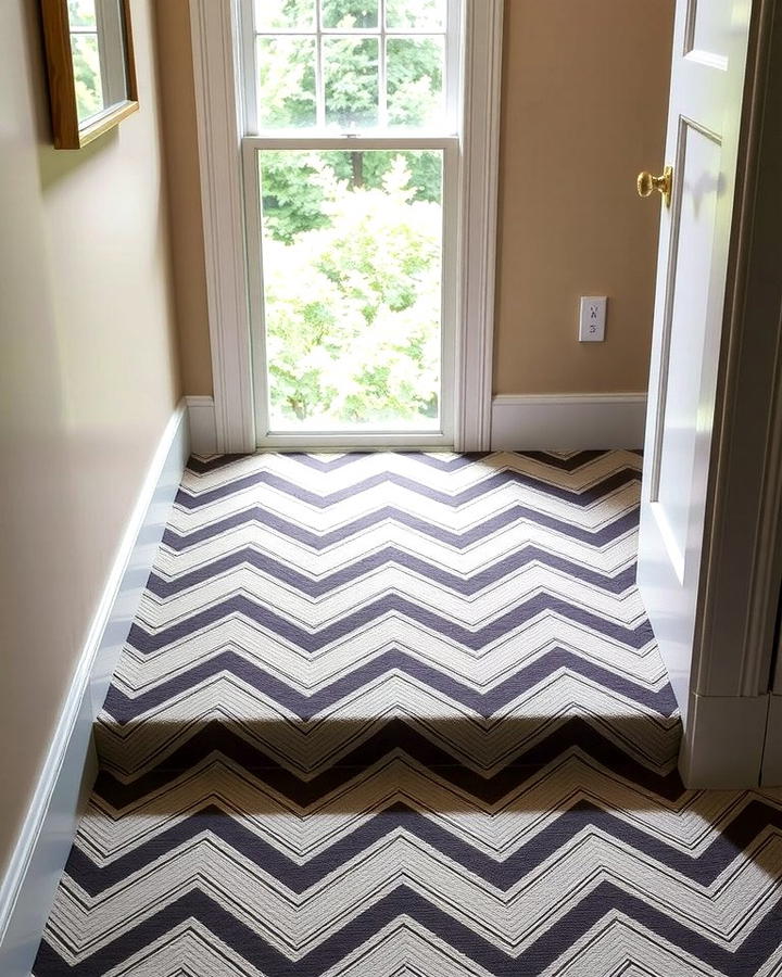 Chevron Patterns for Dynamic Style - 25 Stair Runner Ideas