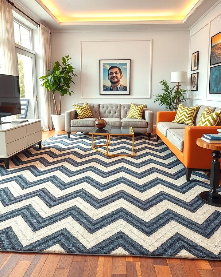 Chevron Rugs for Dynamic Patterns - 30 Living Room Rug Ideas