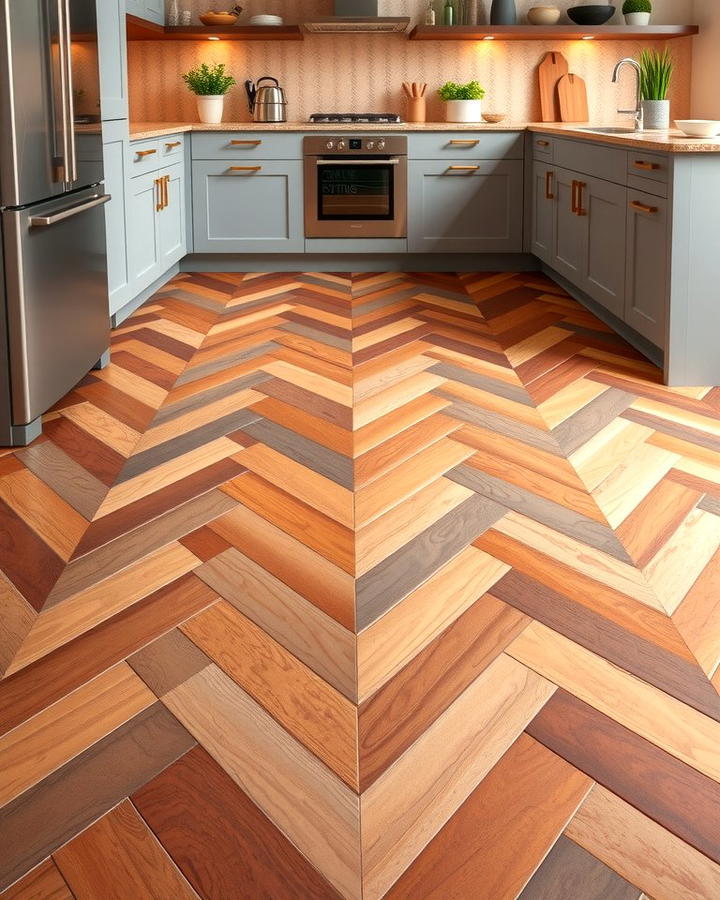 Chevron Terracotta Pattern - 25 Terracotta Kitchen Floor Ideas