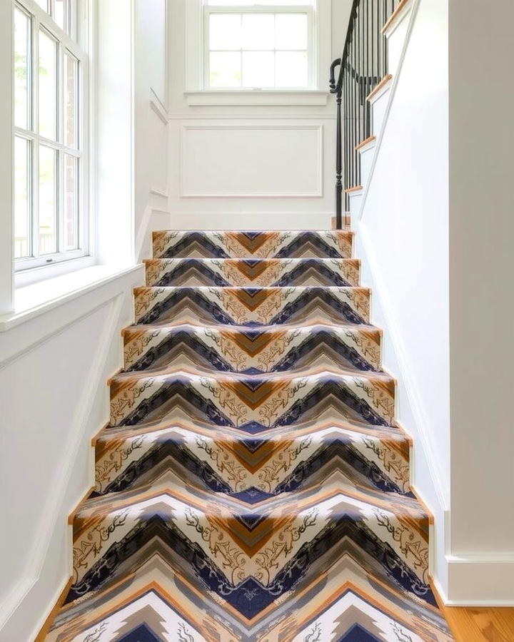 Chevron or Herringbone Designs - 25 Stair Runner Ideas