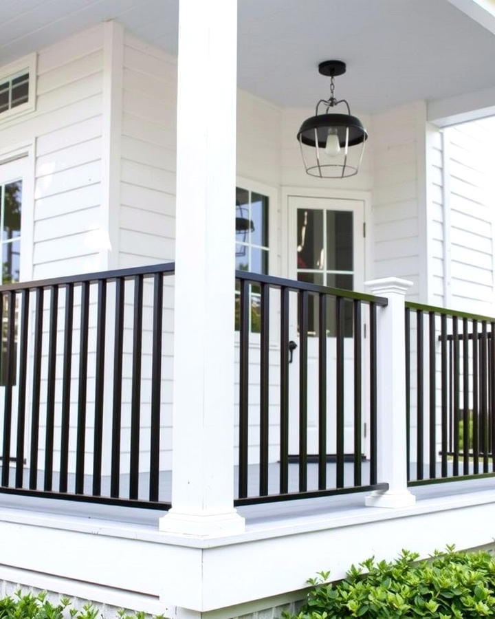 Chic Railings Black Balcony or Porch Railings - 30 single story white house black trim