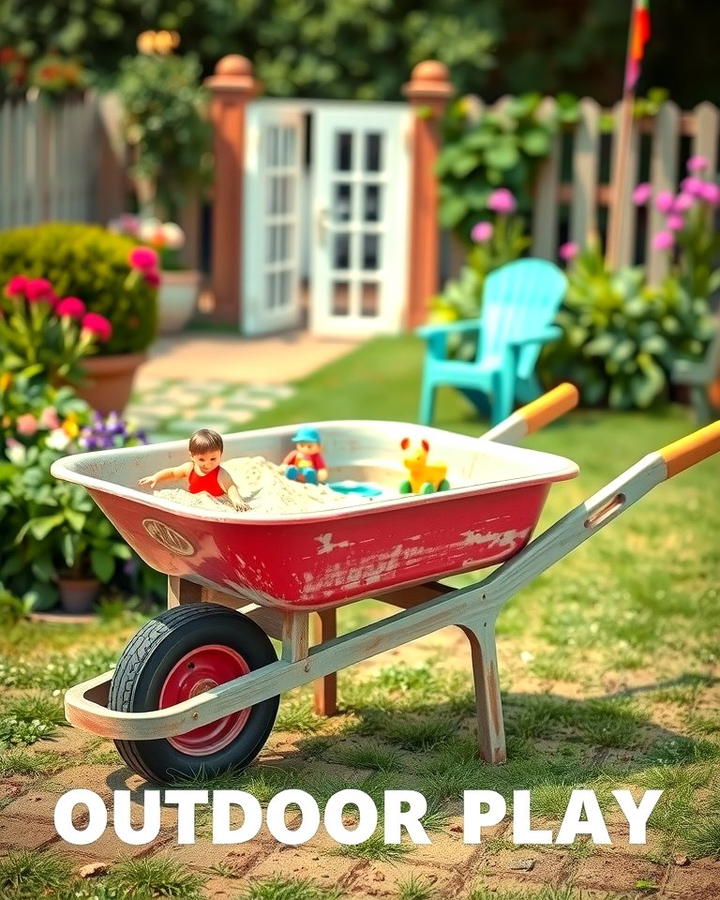 Childrens Outdoor Play Zone - 25 Old Wheelbarrow Ideas