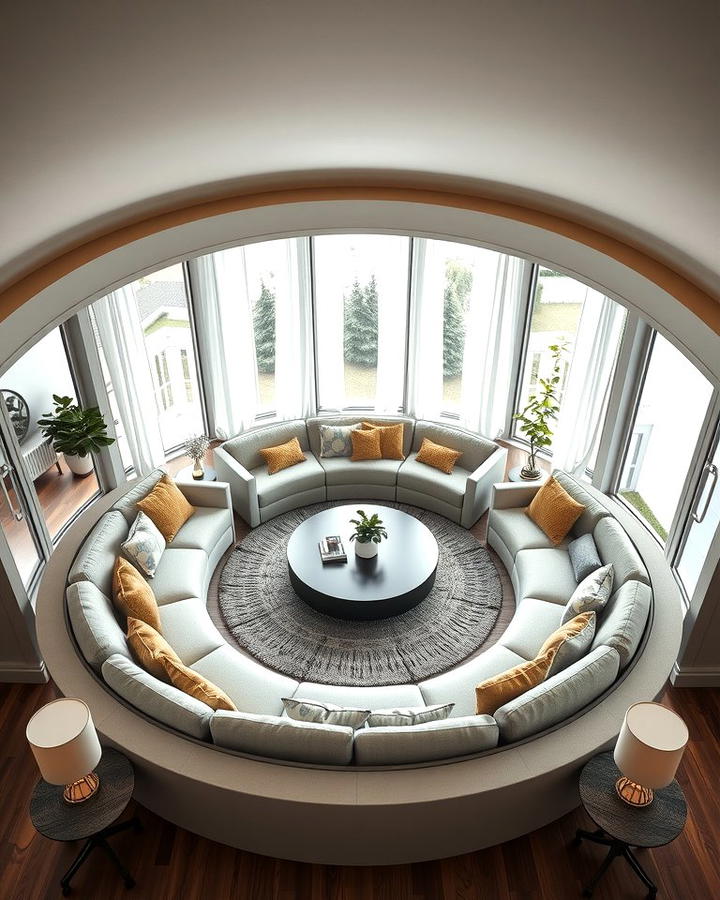 Circular Conversation Pit - 25 Sunken Living Room Ideas