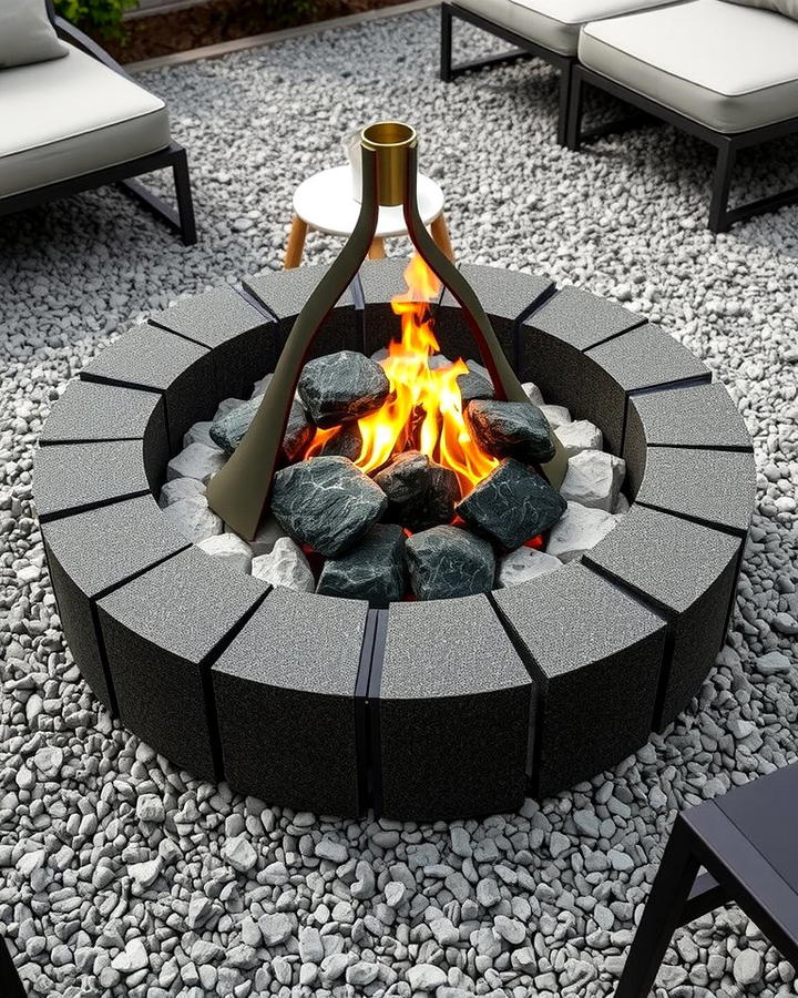 Circular Lava Rock Fire Pit - 25 Rock Fire Pit Ideas