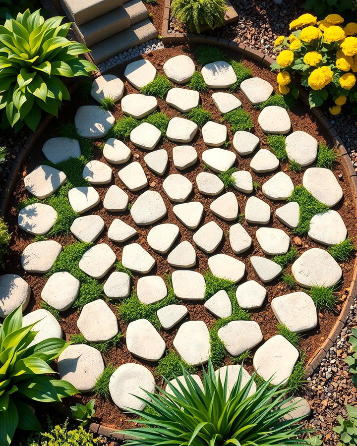 Circular Stepping Stone Pathway - 30 Stepping Stone Walkway Ideas