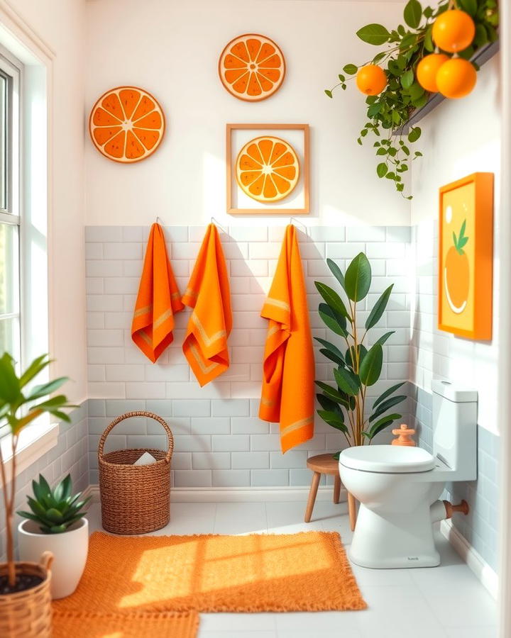 Citrus Inspired Decor - 25 Orange Bathroom Ideas