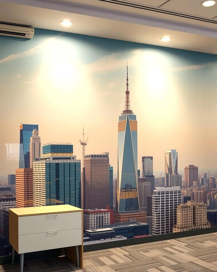 City Skyline Mural - 25 Office Wall Murals