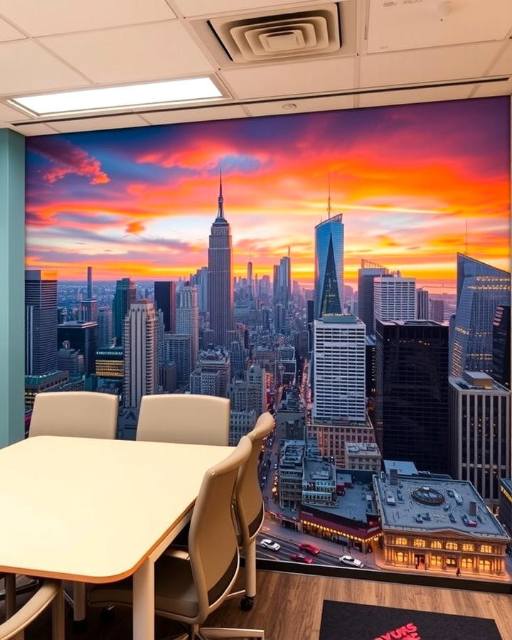 City Skyline Murals for Urban Energy - 25 Office Wall Murals