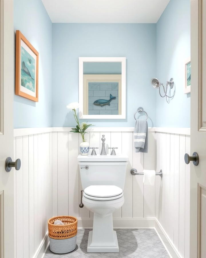 Classic Beadboard Charm - 25 Powder Room Wainscoting Ideas