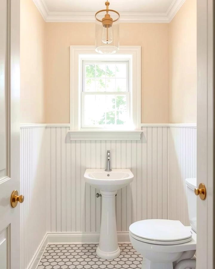 Classic Beadboard Wainscoting - 25 Powder Room Wainscoting Ideas