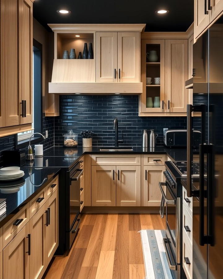 Classic Black and White Contrast - 30 Kitchens With White Oak Cabinets