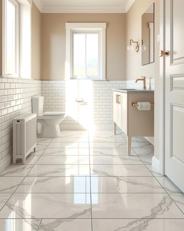 Classic Ceramic Tiles - 25 Small Bathroom Flooring Ideas