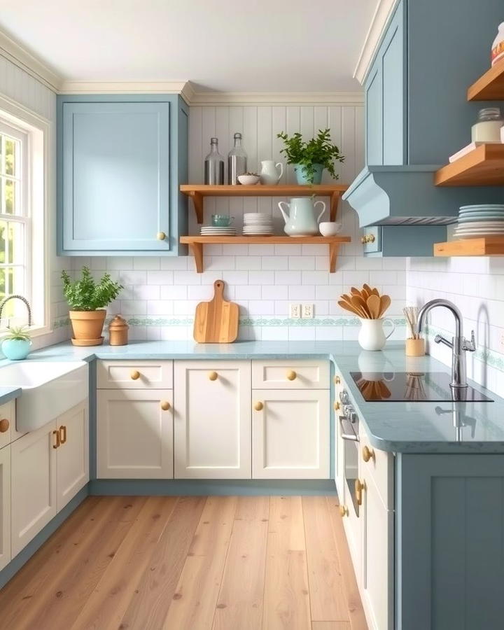 Classic Charm with Cornflower Blue Countertops - 30 kitchens with blue countertops