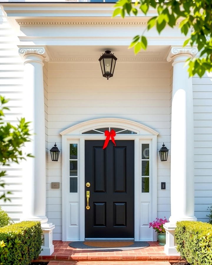 Classic Colonial Charm - 25 White House Ideas With Black Doors