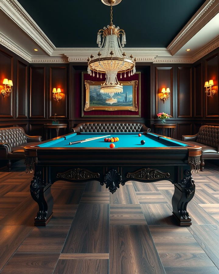 Classic Elegance Pool Table Room - 25 Pool Table Room Ideas