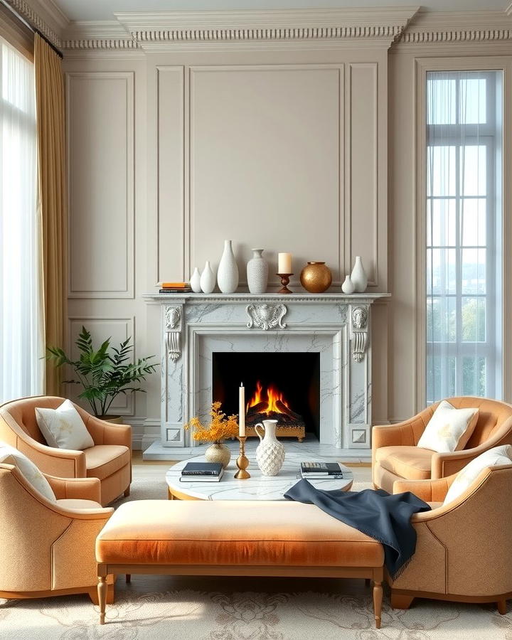 Classic Fireplace Mantels - 25 Parisian-style Living Room Ideas