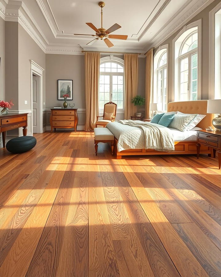 Classic Hardwood Elegance - 30 Bedroom Flooring Ideas