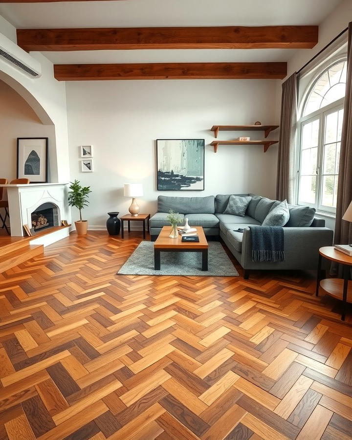 Classic Herringbone Pattern - 30 Wood Floor Ideas