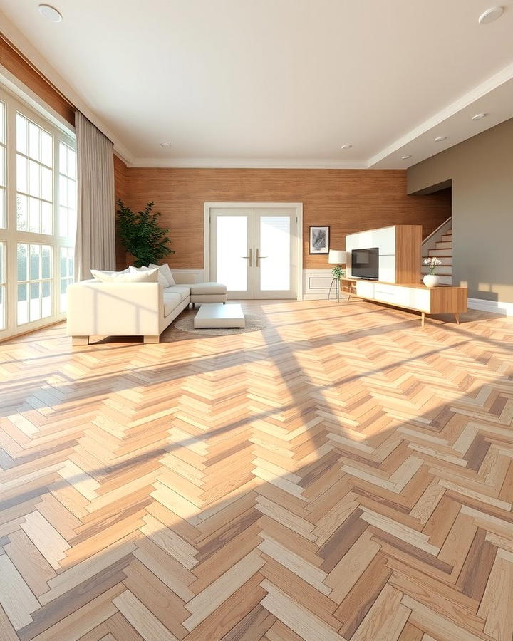 Classic Herringbone Pattern - 25 Wood Floor Design Ideas