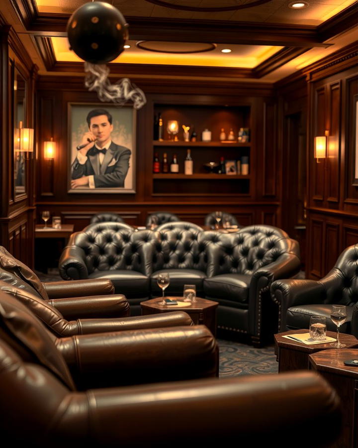 Classic Leather Seating - 30 Cigar Room Ideas