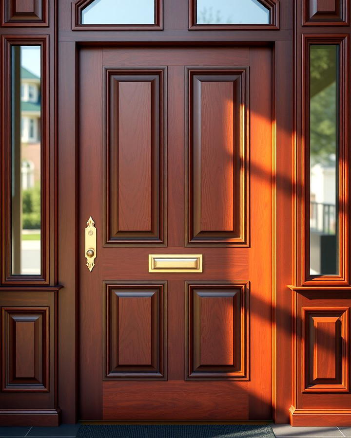 Classic Mahogany Elegance - 25 Stained Front Door Ideas