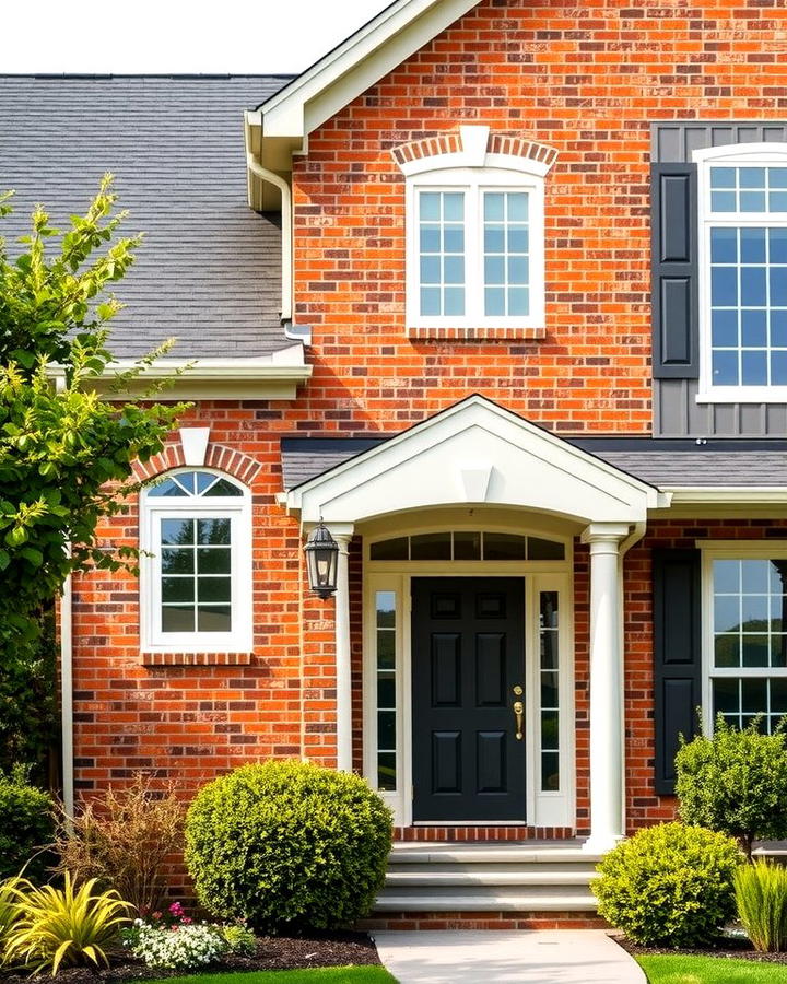 Classic Red Brick with Gray Vinyl Siding - 25 Vinyl Siding and Brick Combinations