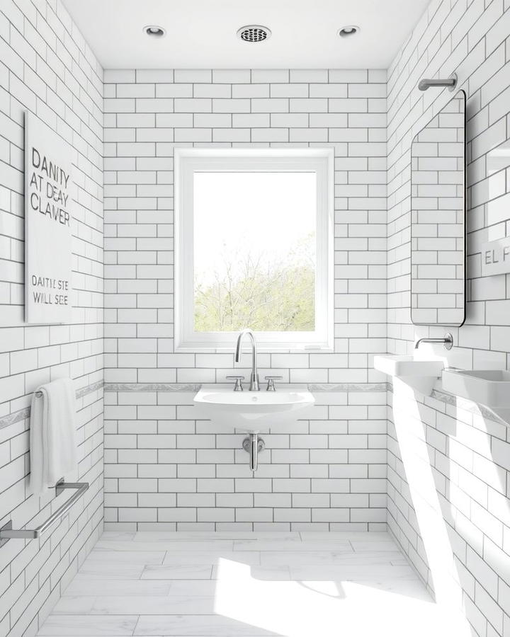 Classic Subway Tile Walls - 30 White Tile Bathroom Ideas