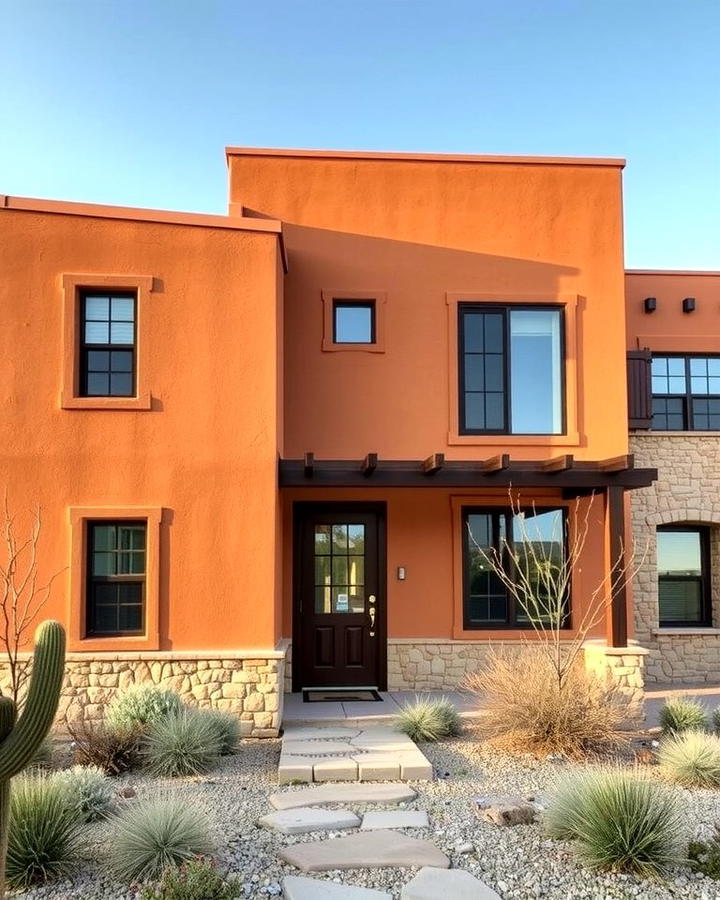 Clay Orange for a Natural Look - 25 Orange House Exterior Ideas