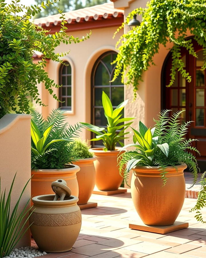 Clay Pot Planters - 25 spanish style home exterior ideas