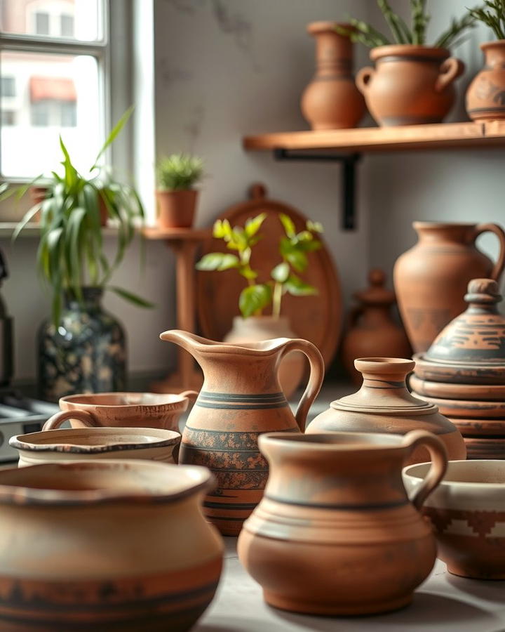 Clay Pottery for a Rustic Touch - 25 Organic Kitchen Design Ideas