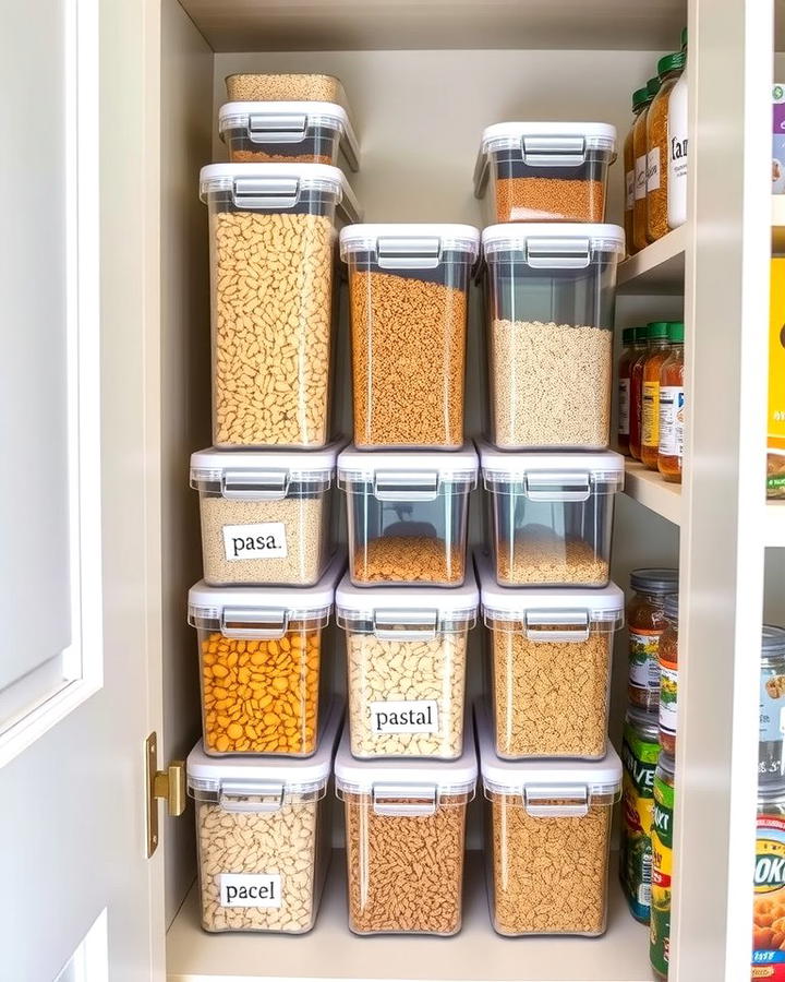 Clear Containers for a Streamlined Look - 25 Small Pantry Ideas