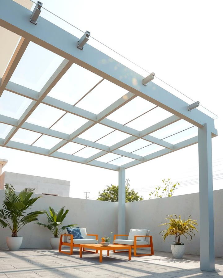 Clear Polycarbonate Roof - 25 Pergola Roof Ideas