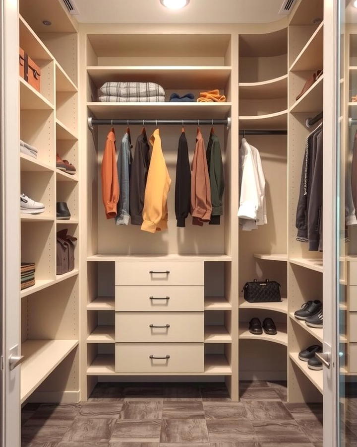 Closet with Adjustable Shelving - 25 Open Closet Ideas