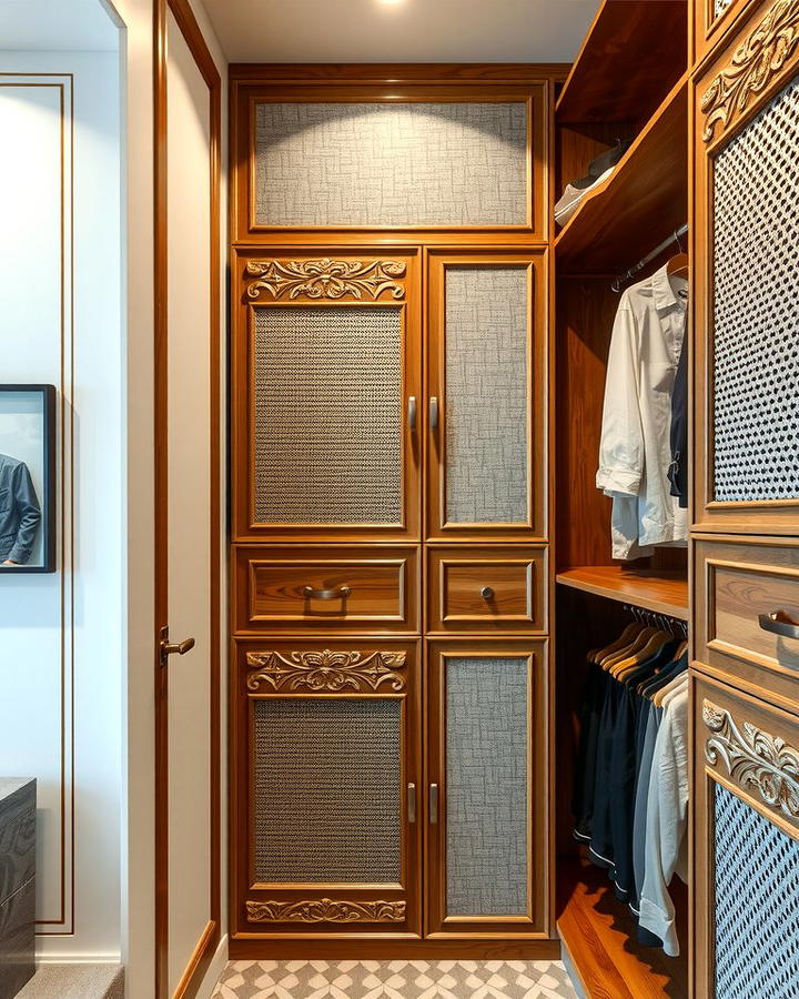 Closet with Decorative Panels - 25 Open Closet Ideas