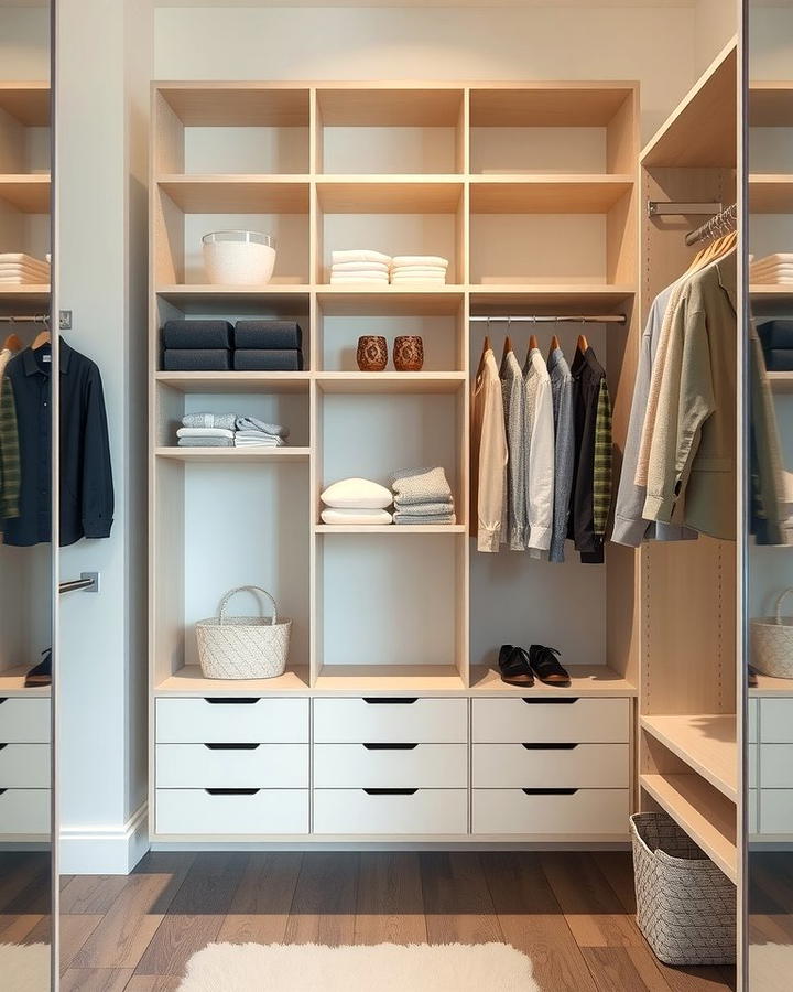 Closet with Floating Shelves - 25 Open Closet Ideas