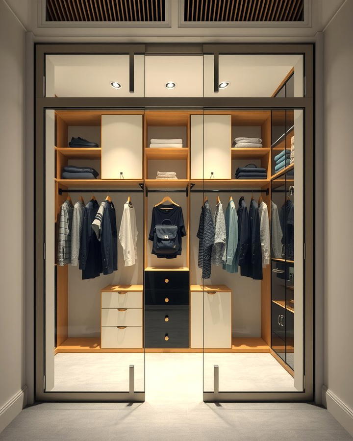 Closet with Sliding Glass Doors - 25 Open Closet Ideas