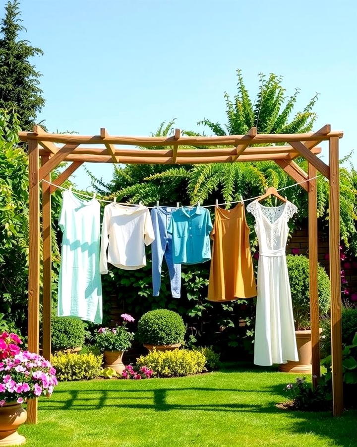 Clothesline Pergola for Elegance - 25 Outdoor Clothesline Ideas