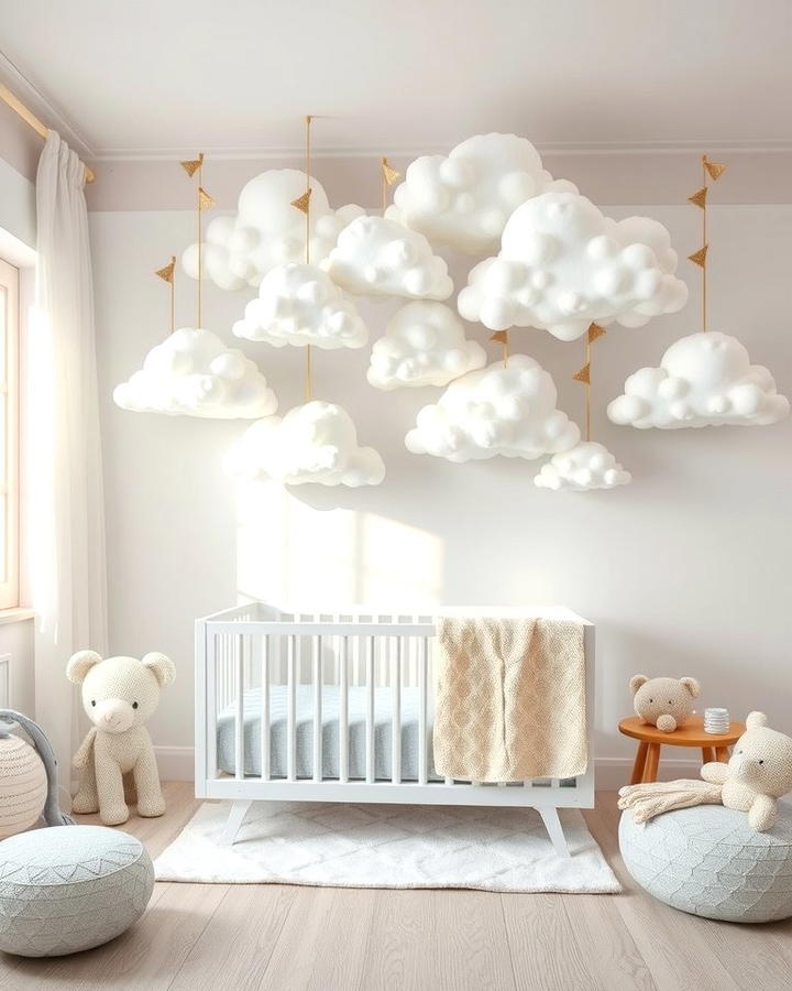 Cloud Inspired Decor - 25 Nursery Wall Decor Ideas