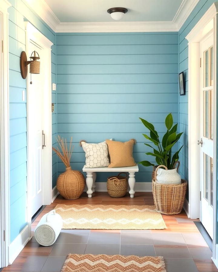 Coastal Blue Shiplap Design - 25 Shiplap Wall Entryway Ideas