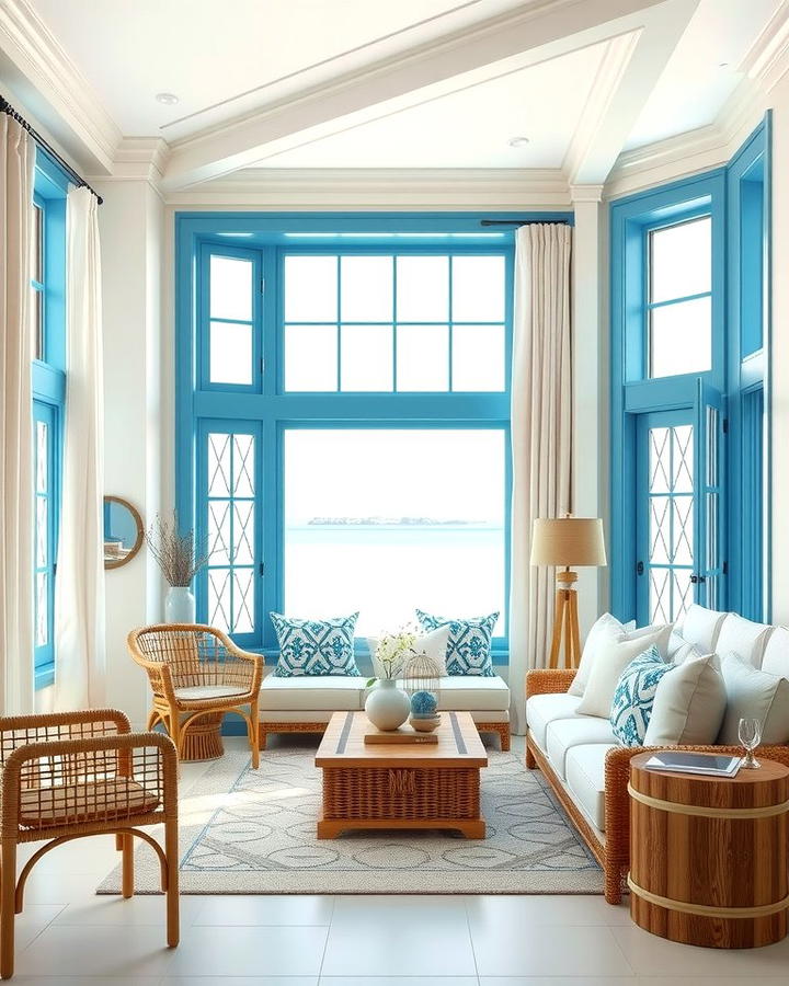 Coastal Blue Trim - 25 Window Trim Ideas