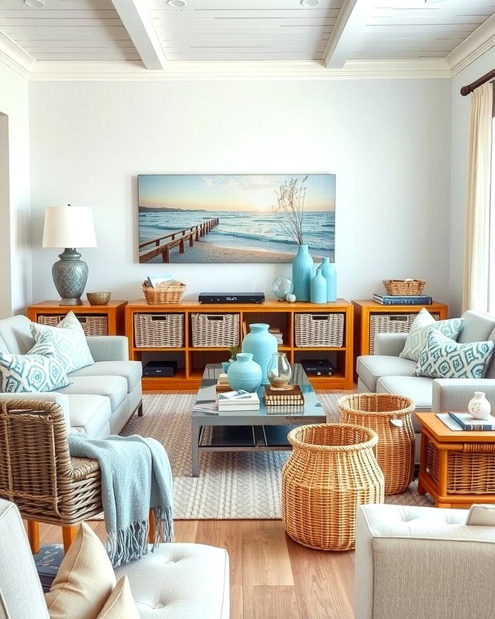 Coastal Blue and Grey Theme - 30 Blue and Grey Living Room Ideas