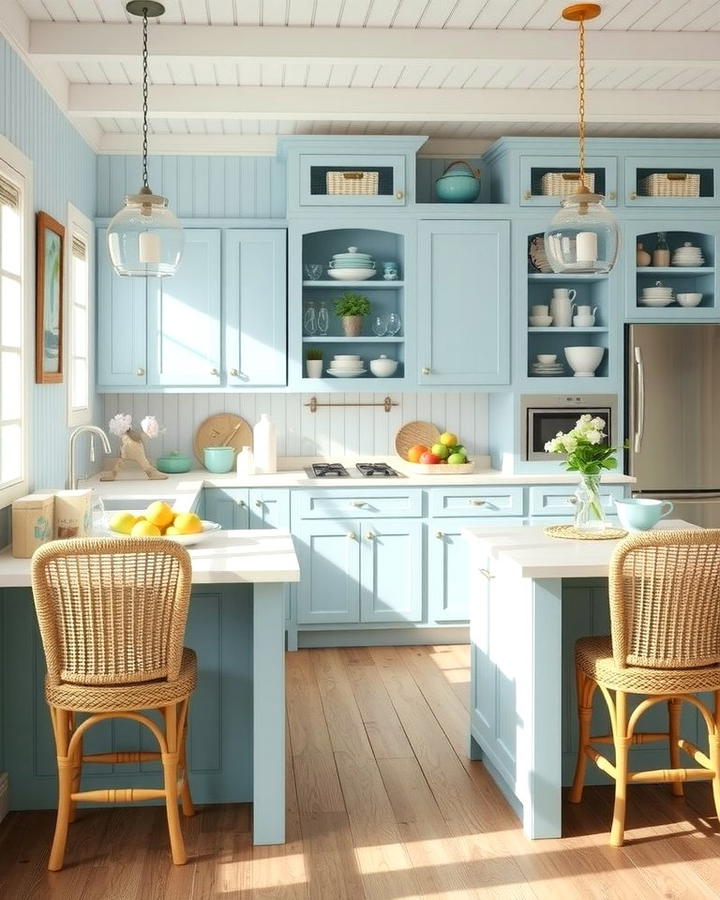 Coastal Cottage Appeal - 30 kitchens with blue countertops