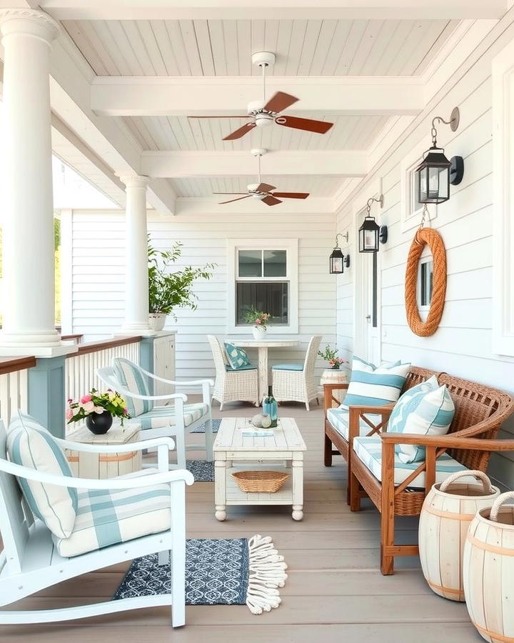 Coastal Inspired Design - 30 Large Front Porch Ideas