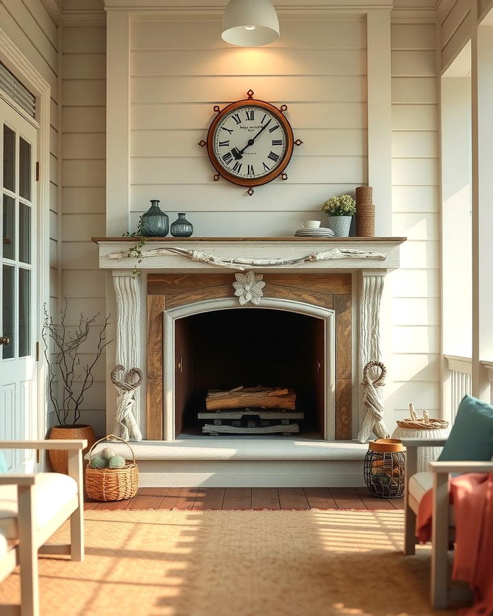 Coastal Inspired Fireplace - 25 Porch Fireplace Ideas